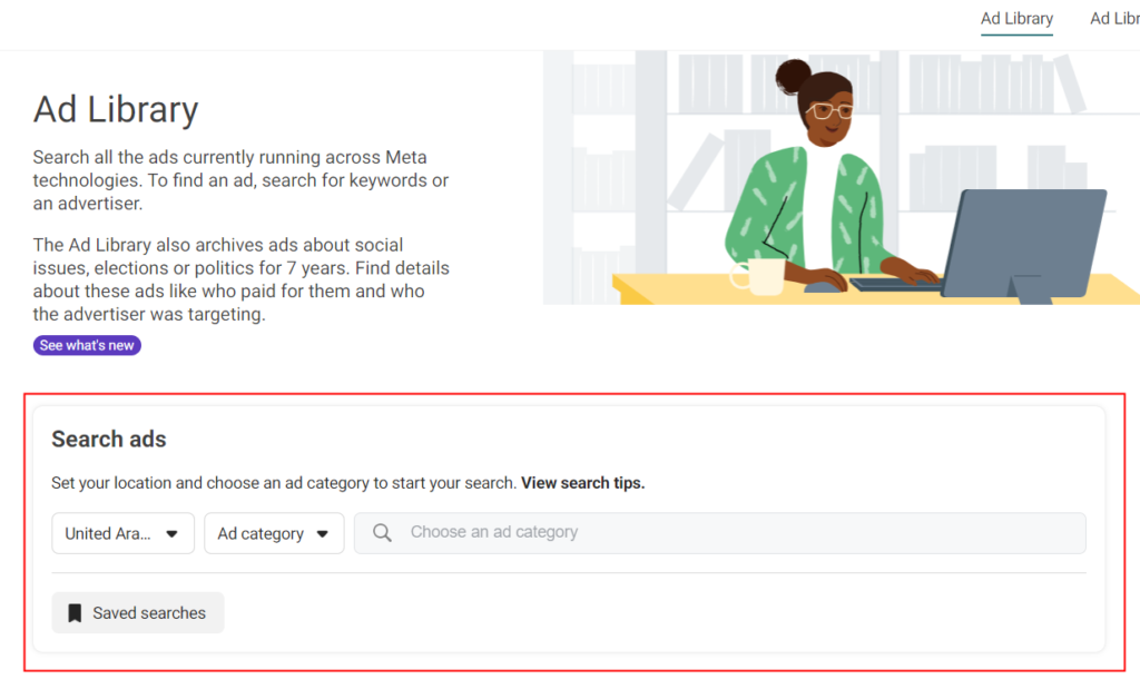 using facebook ad library for product research
