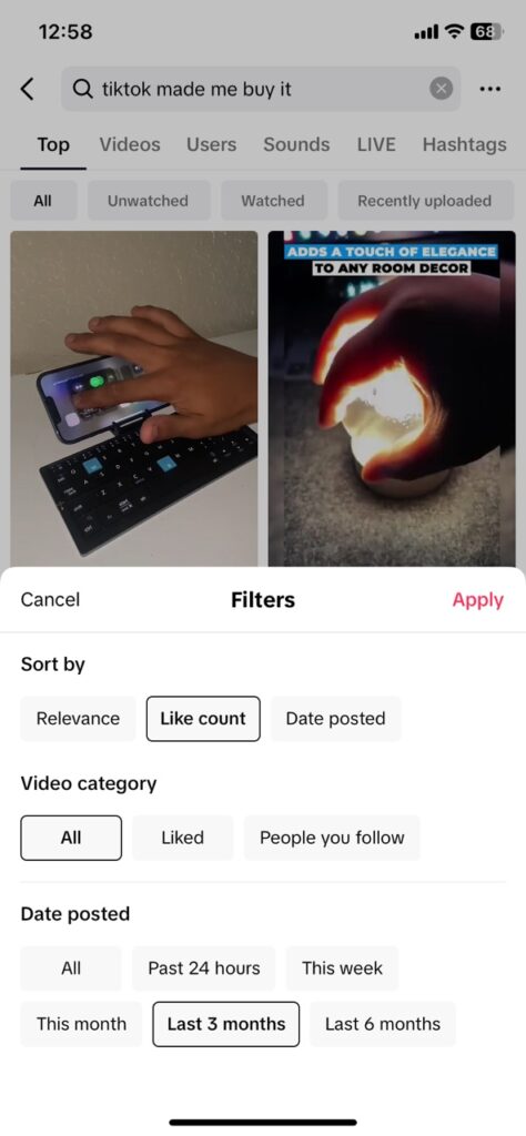Product research with TikTok